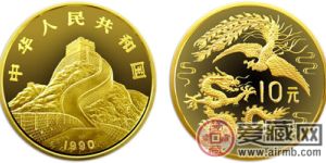 1990版龙凤纪念金币：1g金币