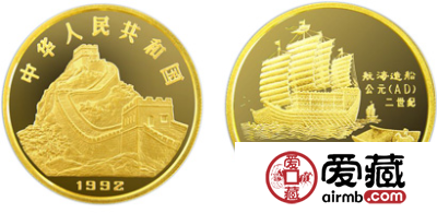中国古代科技发明发现第(1)组纪念金币：航海造船