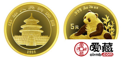 1998年版1/20盎司熊猫金币