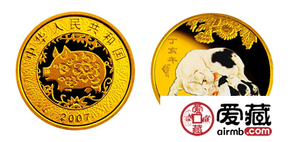 2007中国丁亥（猪）年1/10盎司彩色金币