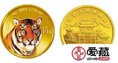 虎年彩色纪念金币极具收藏价值