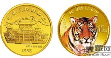 样币-98年彩金虎（1/4盎司）金银币介绍