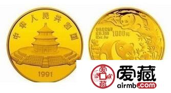 1991年1公斤熊猫金币的价格在年年增长