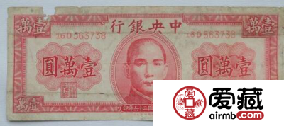 民国纸币一万元价格走势