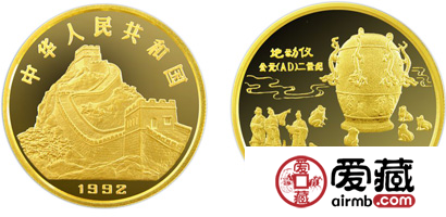 中国古代科技发明发现第(1)组纪念金币：地动仪
