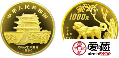 中国甲戌（狗）年生肖金币：12盎司金狗