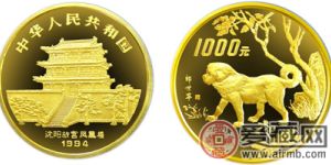 中国甲戌（狗）年生肖金币：12盎司金狗