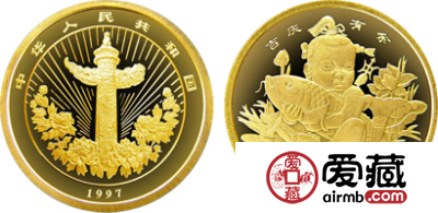中国传统吉祥图：吉庆有余纪念金币(普)