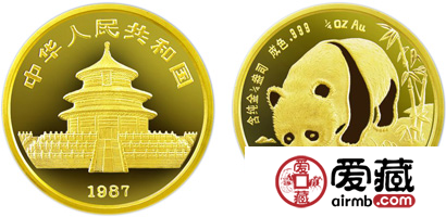 1987年版1/4盎司熊猫金币
