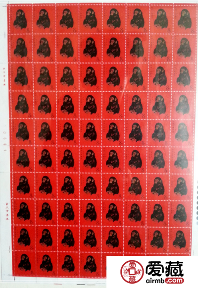 第一轮生肖整版邮票成为天价邮票