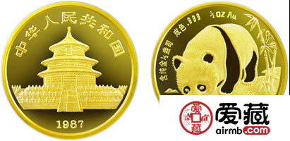 1987年版1/2盎司熊猫金币