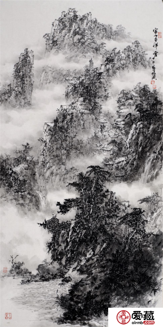《家山多祥云》 138x70cm