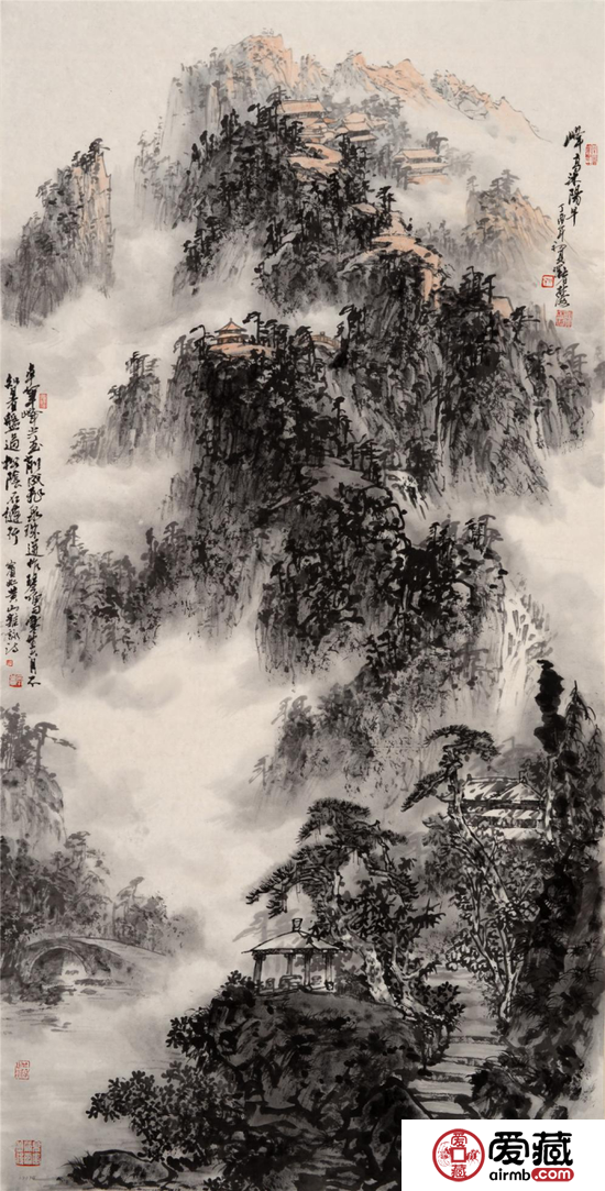 《峰高沐阳早》 138x70cm