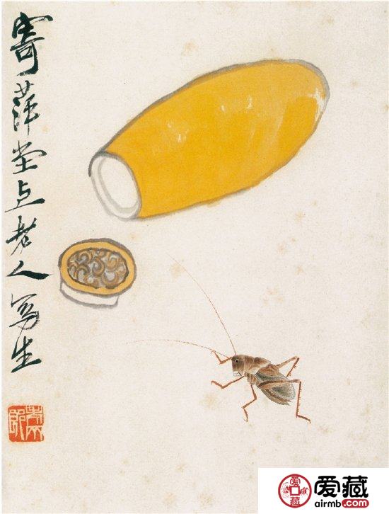 齐白石 葫芦蝈蝈 中国美术馆藏