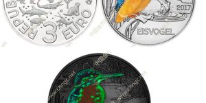 奥地利发行多彩生物系列——翠鸟夜光铜镍合金币