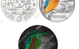 奥地利发行多彩生物系列——翠鸟夜光铜镍合金币