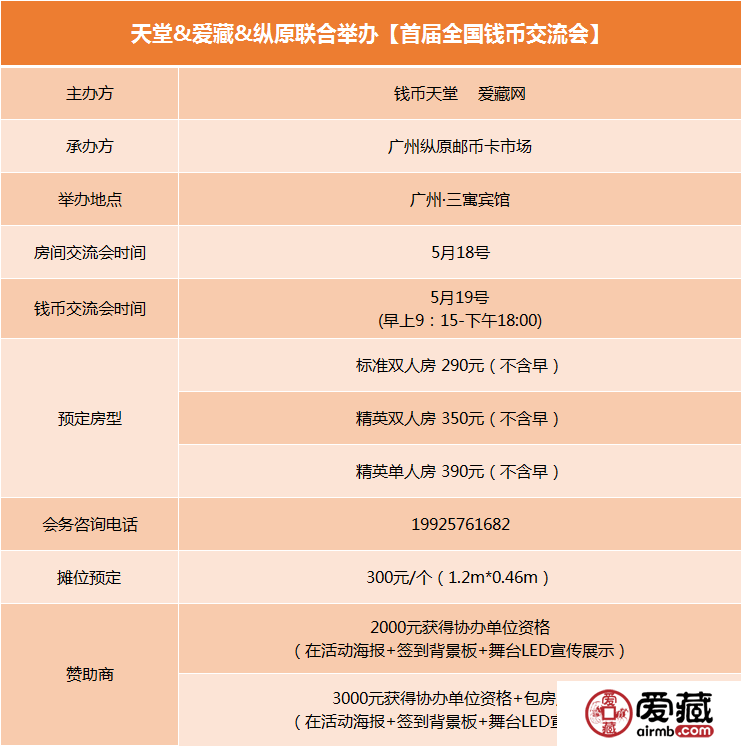 5月18-19号广州首届全国钱币交流会135位参展商名单，开幕倒计时