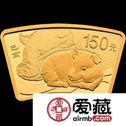 2019生肖金银币猪年金银币10克扇形金币