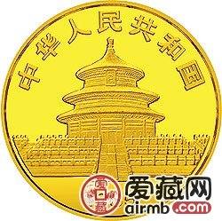 1985年熊貓金銀銅幣1/20盎司大熊貓金幣