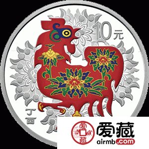 2017中国丁酉鸡年金银币30克彩色银币