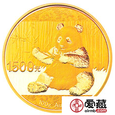 2017年熊猫金银币100克熊猫金币