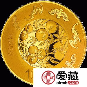 2016吉祥文化金银币8克五福拱寿金币