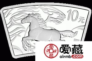 2014中国甲午马年金银币1盎司扇形银币