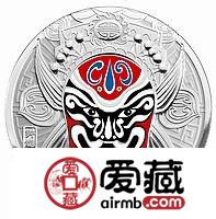 中国京剧脸谱彩色金银币5盎司钟馗彩色银币