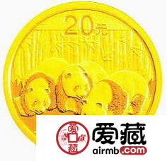 2013版熊貓金銀幣1/20盎司熊貓金幣
