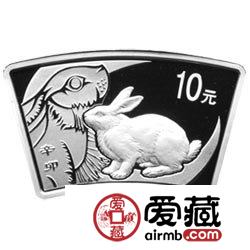 2011中国辛卯兔年金银币1盎司扇形银币