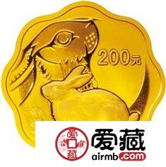 2011中国辛卯兔年金银币1/2盎司梅花形金币