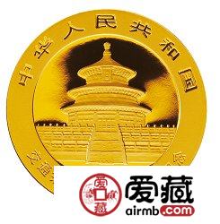 交通银行成立100周年熊猫加字金银币1/4盎司金币