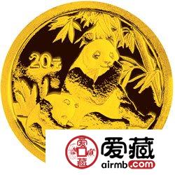 2007版熊猫金银币1/20盎司金币