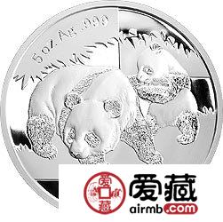 2008版熊猫金银币5盎司银币