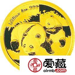 2008版熊猫金银币1/20盎司金币