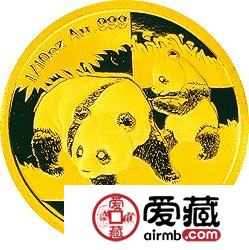 2008版熊猫金银币1/10盎司金币