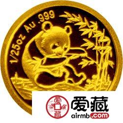 熊猫金币发行25周年金银币1994年熊猫普制金币