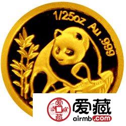 熊猫金币发行25周年金银币1990年熊猫普制金币