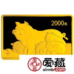 2007中国丁亥猪年金银币5盎司长方形金币