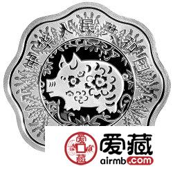 2007中国丁亥猪年金银币1盎司梅花形银币