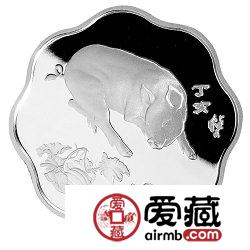 2007中国丁亥猪年金银币1盎司梅花形银币