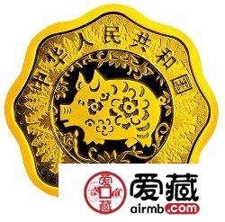 2007中国丁亥猪年金银币1/2盎司梅花形金币