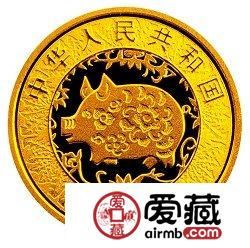 2007中国丁亥猪年金银币1/10盎司母子猪图彩色金币