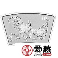 2005中国乙酉鸡年金银币1盎司扇形银币