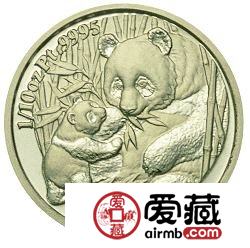 2005版熊貓貴金屬紀念幣1/10盎司熊貓鉑幣