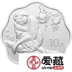 2004中国甲申猴年金银币1盎司梅花形银币