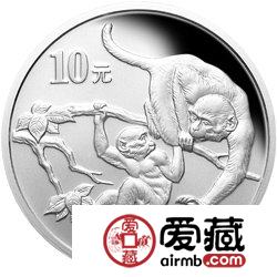 2004中国甲申猴年金银币1盎司银币