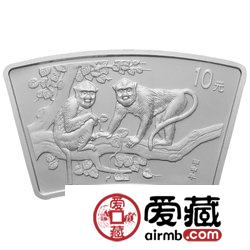 2004中国甲申猴年金银币1盎司扇形银币