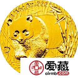 2001版熊猫金银币1/4盎司金币