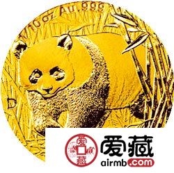 2001版熊猫金银币1/10盎司金币